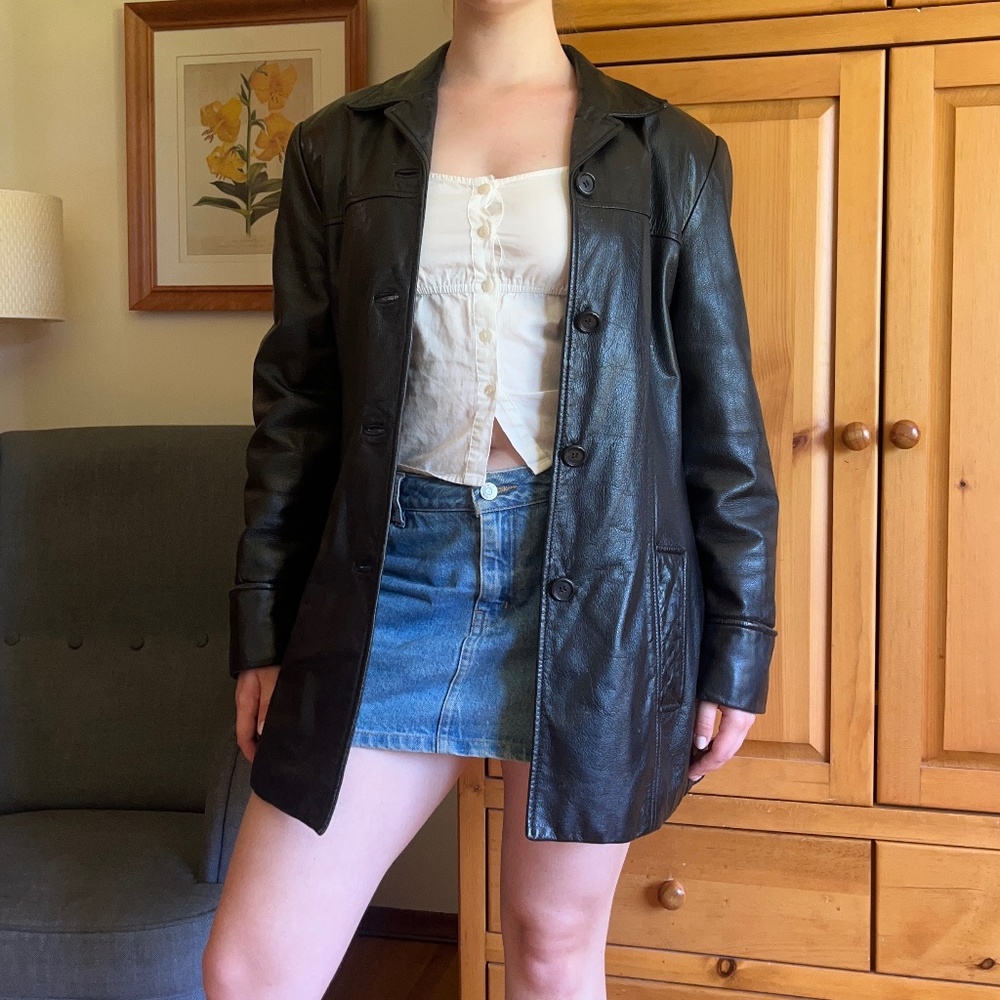 Vintage 100% Leather Blazer Jacket
